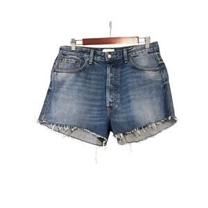 NWT Boyish by Her Women's Cody Button Fly Denim Jean Shorts in The Birds Blue 31